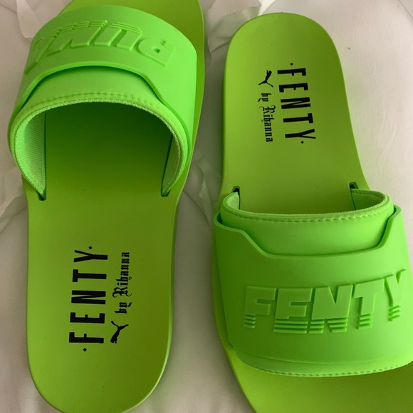 fenty puma slides neon